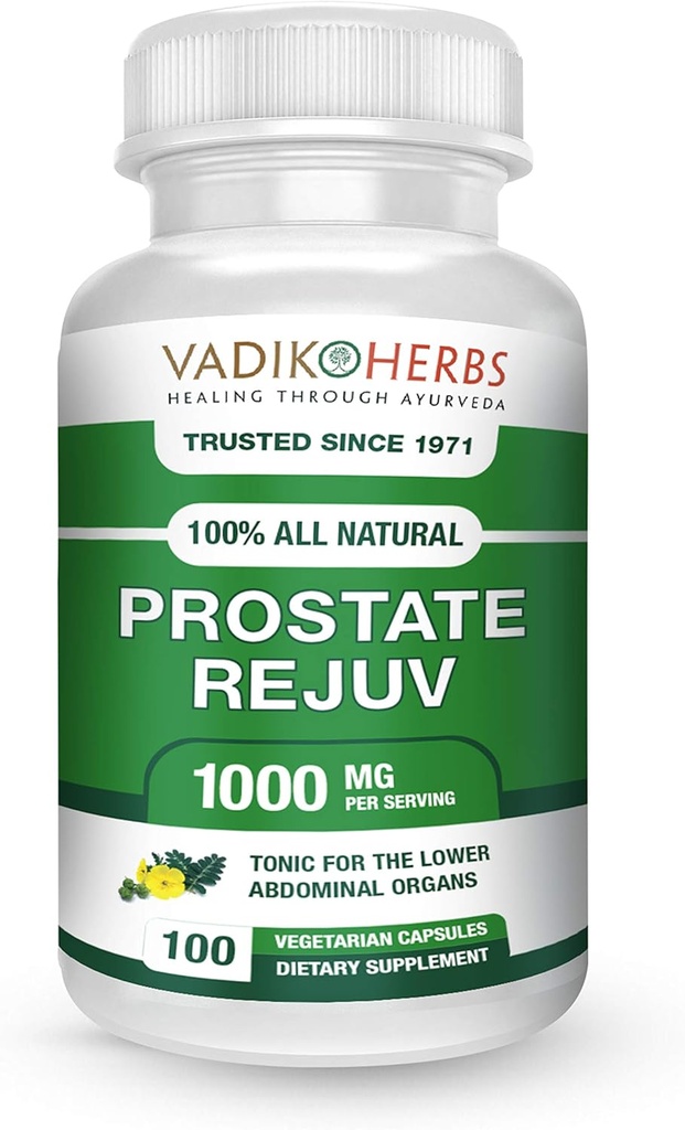 Certified Organic Vadik Herbs Prostate Rejuv Herbal Dietary Supplement □ Promove a saúde saudável da próstata e reduz os sintomas relacionados, suporta o funcionamento normal da próstata (1 pacote)