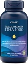 GNC força tripla DHA 1000 Omega 3 Suplemento, 1000mg DHA, apoia o desenvolvimento do cérebro e visão saudável, 45 Softgels