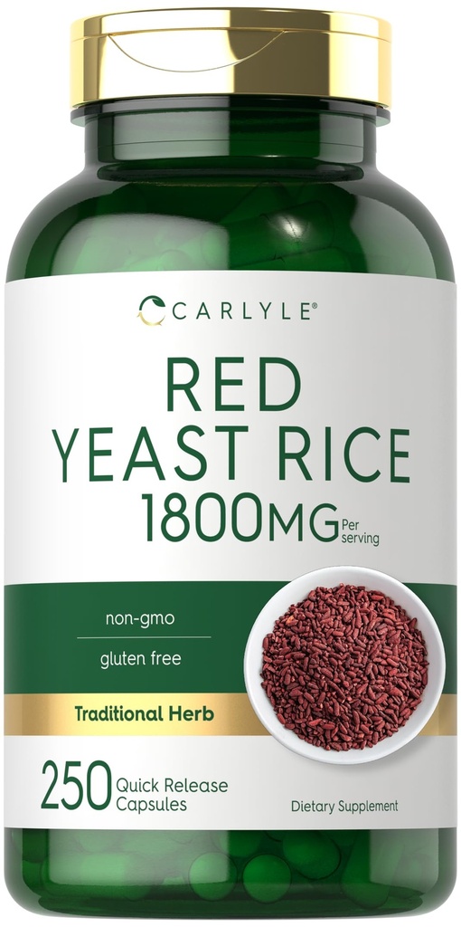 Carlyle Red Yeast Rice Supplement 1800 mg 250 Cápsulas