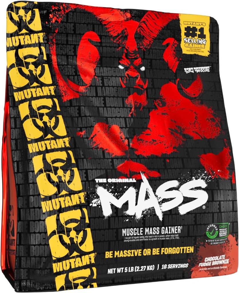 Massa mutante peso Gainer proteína pó - proteína de alta calorias para massa magra, construção muscular, & Bulking - 5 libras - chocolate Fudge Brownie