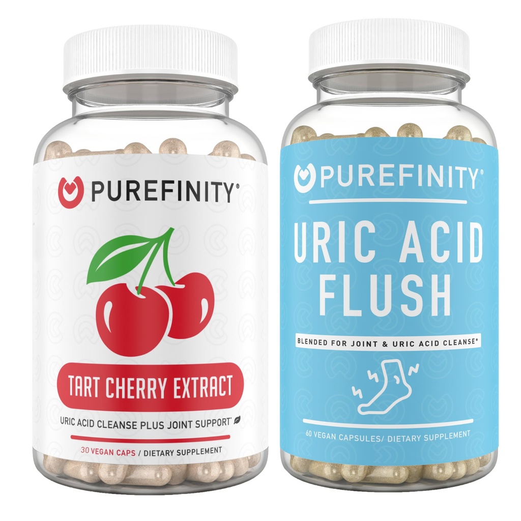 PUREFINITY Tart Cherry Extract Cápsulas + Cápsulas de Flush Ácido Urico