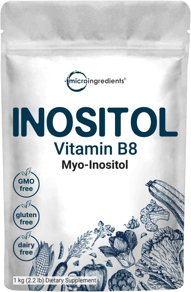 Micro Ingredientes Myo-Inositol Powder, 2.2lb (1666 Servings) "!Inositol Supplement for Women.
