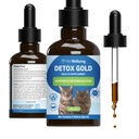 Bem-estar do animal de estimação detox ouro para gatos - Gentil Detoxificação e Eliminação Suporte, Imune Sistema de Cuidados, Nettle, Bem-aventurada cardo, Burdock Root - Veterinária-Formulada Suplemento de ervas 2 oz (59 ml)
