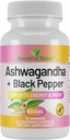 Colheita de natureza feliz calma Ashwagandha e pimenta preta