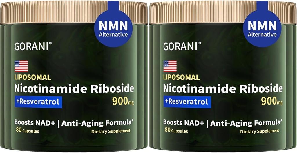 Gorani NAD+ Suplemento 900MG, Nicotinamida Ribosido, Resveratrol lipossomal, Quercetina (2)