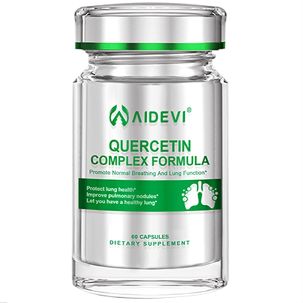 Quercetina com Bromelaína Vitamina C e Pteris Multifida Extract Suporta Saúde Imune Protege Saúde Pulmão Saúde Respiratória 60 Cápsulas