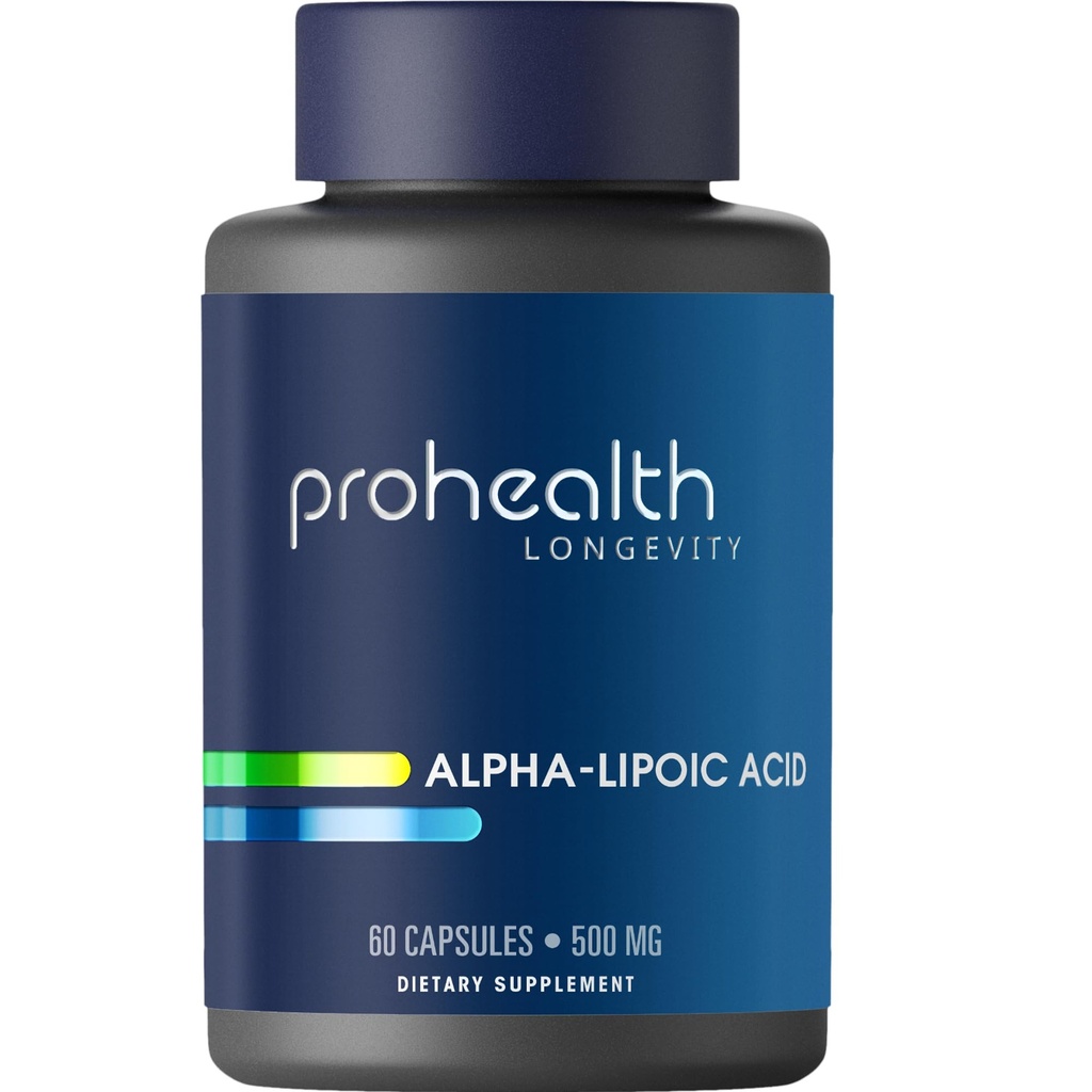 ProHealth Alpha Lipoic Acid de alta potência 1000mg promove o metabolismo, a pele mais jovem e a energia celular. Combate Fadiga e Nevoeiro Cérebro. Protege Coração, Cérebro e Saúde do Fígado. 30 Servings.