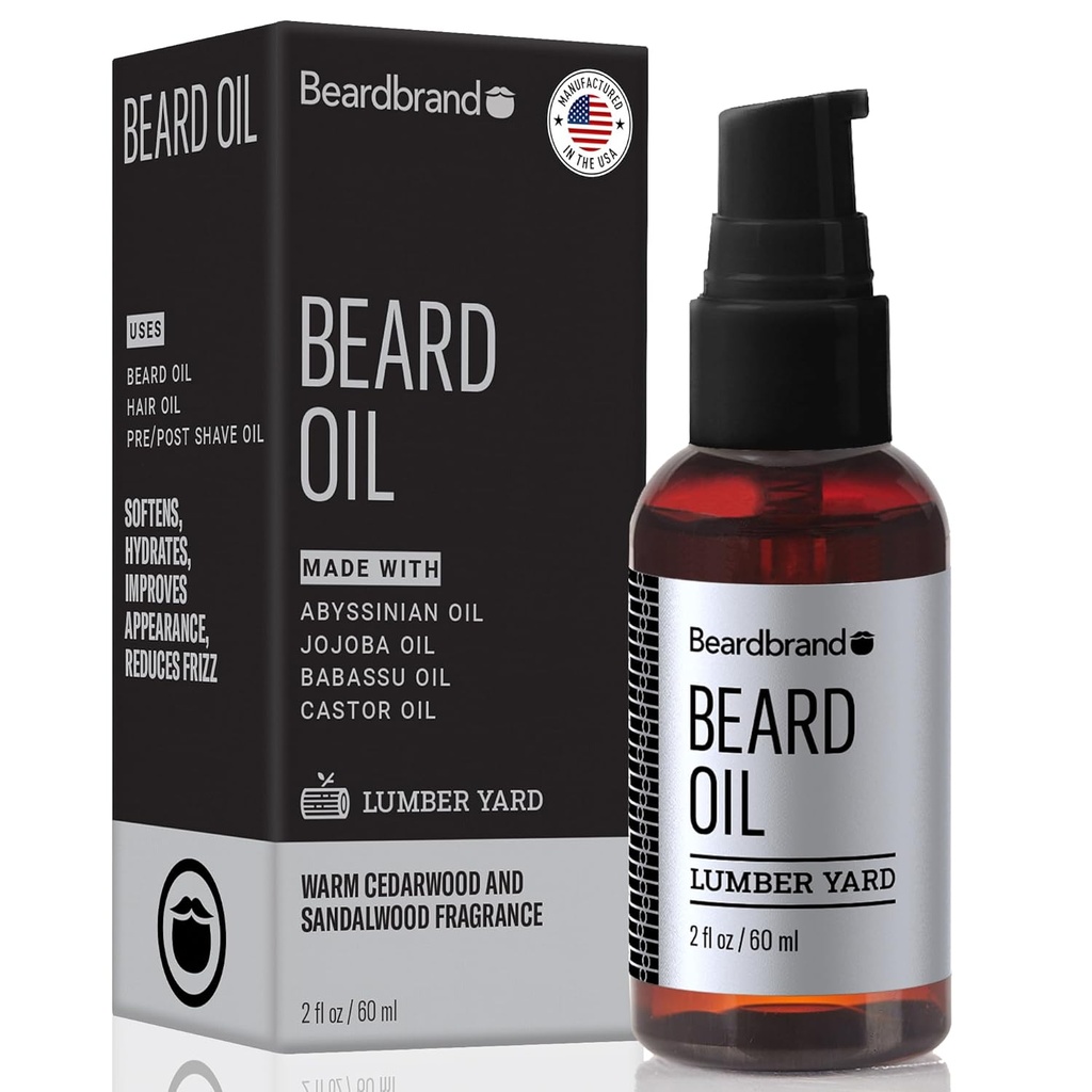 Beardbrand Beard Oil para homens com Jojoba & Vitamina E – amolece Stubble, Condições Pele & Promove o crescimento da barba