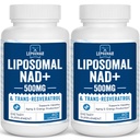 NAD lipossomal + 500 mg + Trans-Resveratrol 300 mg, Absorção Superior,Verdadeiro Suplemento NAD Eficiente do que NMN,Nicotinamida Riboside para Reparo de Metabolismo de Energia Celular e DNA, Envelhecimento saudável,120 Softgels