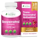 Puramente Holistic Resveratrol 1450mg, 90 Servings, Trans-Resveratrol Antioxidante Suplemento com Vitamina C e Complexo de Polifenol, 180 Cápsulas Vegan
