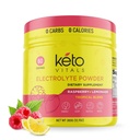 Keto Vitals Eletrólitos em Pó - Açúcar Livre Keto Eletrólitos em Pó com Potássio, Magnésio, Sódio e Cálcio - Sem Açúcar Eletrólito Drink Mix & Hydration Powder, 60 Servings, Limonada de Framboesa