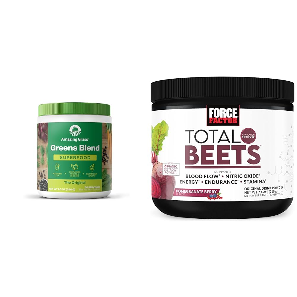 Amazing Grass Greens mistura Superfood: Super Greens pó smoothie Mix para aumentar energia & força fator total beterrabas bebida mistura superfood pó com nitratos para apoiar a circulação, fluxo de sangue