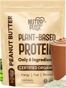 Proteína Vegan orgânica em pó – Aroma de manteiga de amendoim, Baseada em plantas, Sem glúten, Não-GMO, Sem soja, 20g de proteína por serviço, Ideal para smoothies, Shakes, Cozimento, Cozinha (1 Pack, 20 Servings)