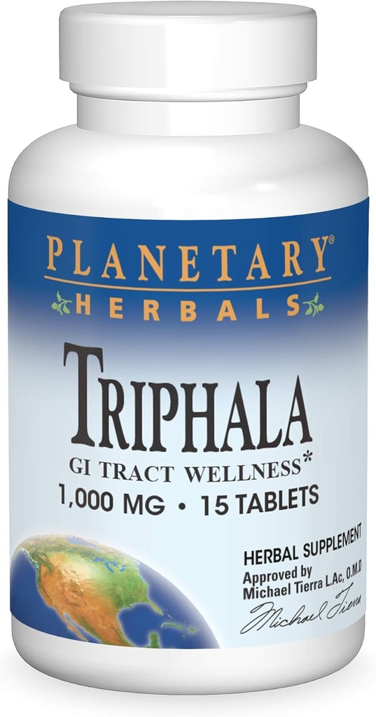 Triphala limpador interno 1000mg ervas planetárias 15 tabs