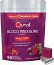 Qunol Beets mastiga para suporte à pressão arterial, 3 em 1 beterrabas + CoQ10 + Extrato de semente de uva, Suporta circulação de sangue saudável e energia saudável do coração, 90 mastigações