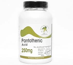 Ácido pantoténico 250mg ~ 200 Cápsulas - Sem aditivos ~ Suplementos de natureza