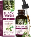 Black Cohosh Drops, mistura de extrato de ervas para equilíbrio de hormônios, suporte de menopausa e alívio de PMS. 2 onças-(Flavor de maçã)