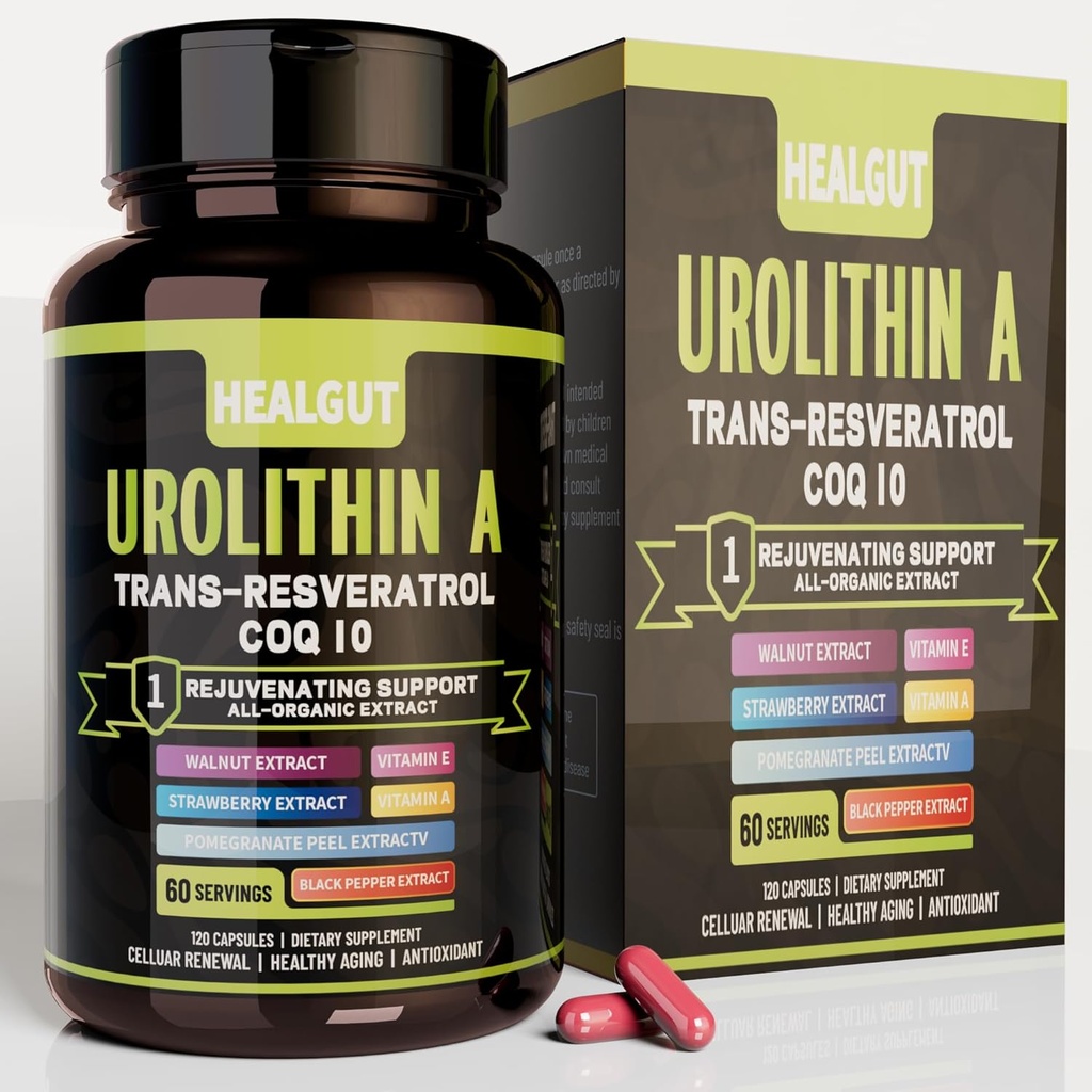 Urolithin Um suplemento para mulheres trabalhadoras urbanas: Cápsulas anti-envelhecimento com Trans-Resveratrol e CoQ10 - EUA Lab verificado Suporte saudável envelhecimento e renovação celular(9in1)