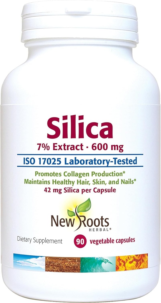Sílica 7% Extract Supplement (90 Cápsulas) - 600mg por cápsula - Sílica Supplement - Supply Hair Nail and Skin Suporte