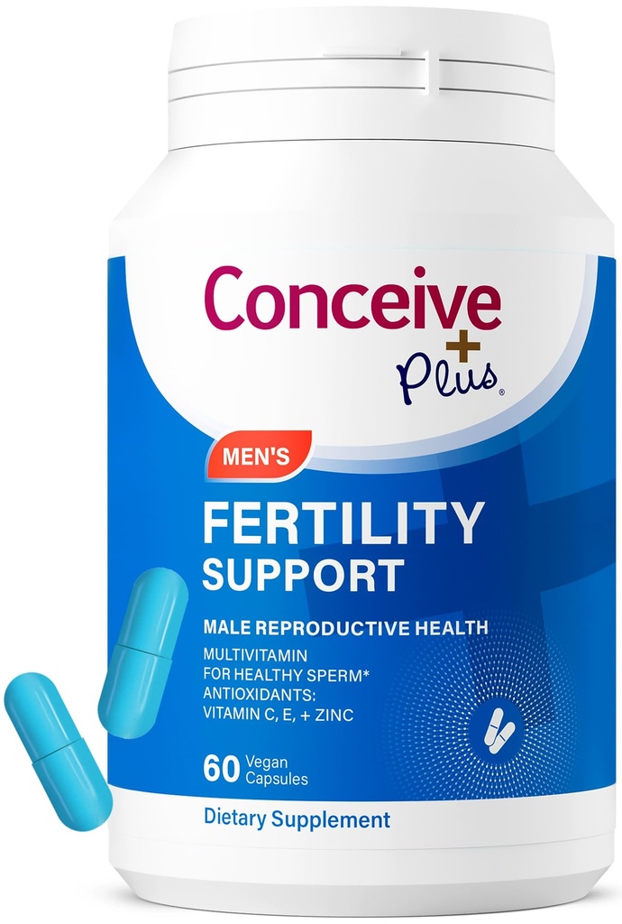 CONCEIVE PLUS Apoio à fertilidade para homens Suplementos de fertilidade para homens com zinco, Vitamina C, E, Selênio, Motilidade Ativador Multivitamínico para Sperm Health & Conception