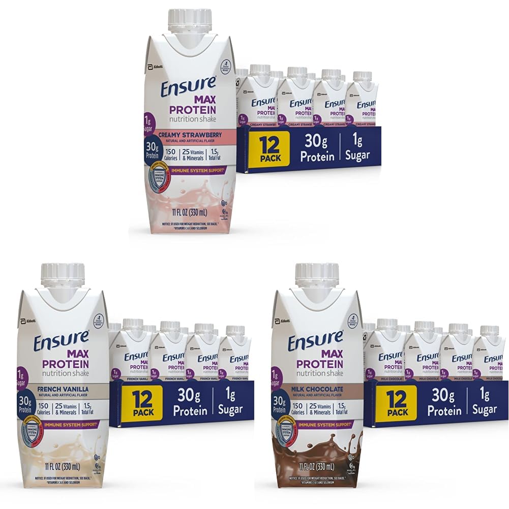 Garantir Max Protein Nutrition Shake, 11 fl oz, 12 Count & Max Protein Nutrition Shake, 11 fl oz (Pacote de 12) & Max Protein Nutrition Shake com 30g de proteína, 1g de açúcar, 11 Fl Oz (Pacote de 12)