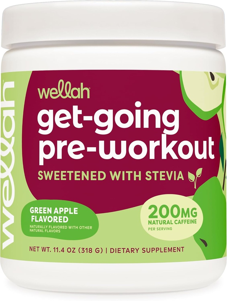 Wellah Get-Iing pré-treino Drink Mix (Flavored maçã verde, 30 Servings)