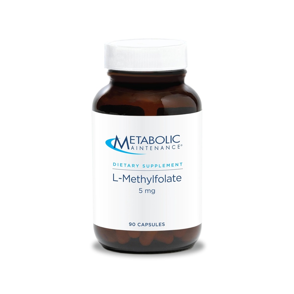 Manutenção Metabólica L-Metilfolato 5 mg - Suporta uma mentalidade saudável - Folato ativo para suporte de metilação & Reações Bioquímicas - Altamente Biodisponível - 90 Servidores - 90 Cápsulas