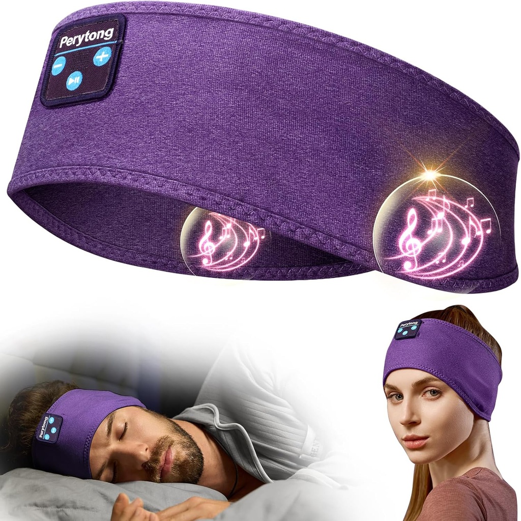 Auscultadores Perytong Sleep Bluetooth Headband - Yoga, Unisex, com som estéreo imersivo, bateria de 10 horas, material confortável da cabeça