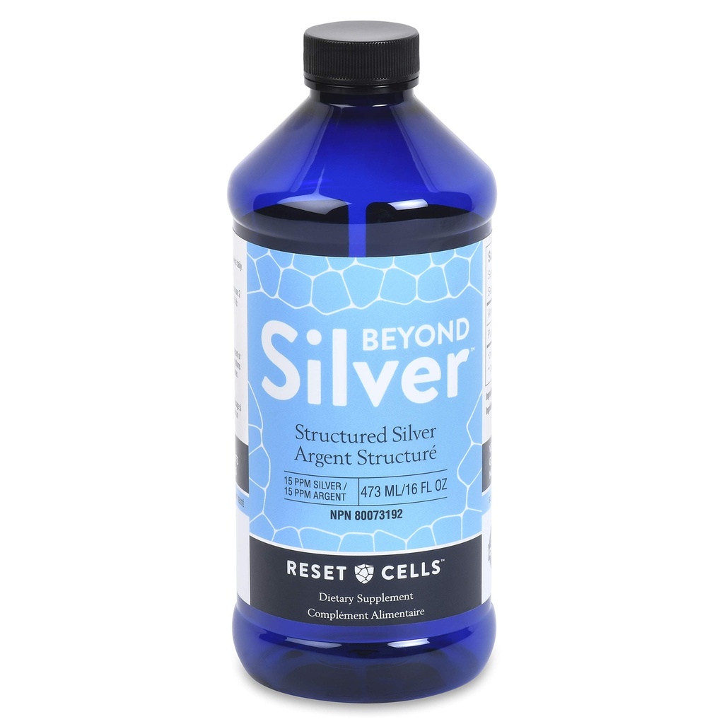 Solução de prata estruturada para além de prata - 15ppm - 16oz - Líquido de prata coloidal puro para suporte imunológico - Suplemento dietético de água de prata alcalina