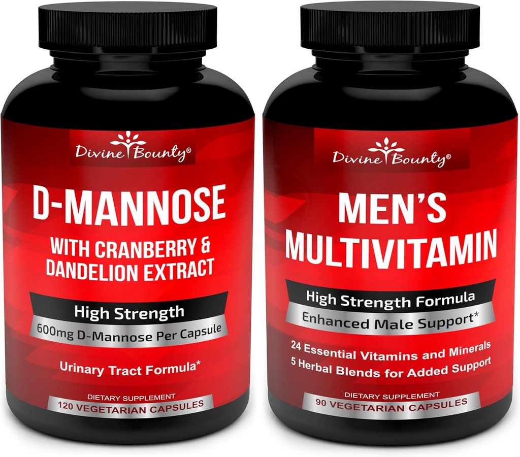 Divina recompensa D-Mannose Cápsulas & Mens Multivitamin Bundle