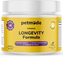 Cogumelo de cauda de peru para cães - Vitaminas e suplementos de cão - Prebióticos e Probióticos para Longevidade, Suporte Imune e Digestão - com chlorela, raiz de dente-leão, vitamina E & More- 5.3 Oz