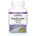 Fatores Naturais Stress-Relax Suntheanina L-Teanina 125 mg, Apoio ao Estresse Não-Drowsy para Calma Mental e Relaxação, 60 Cápsulas