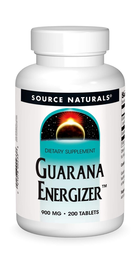 Fonte Natural Guarana Energizer 900 mg Caffiene e Energia - 200 Comprimidos