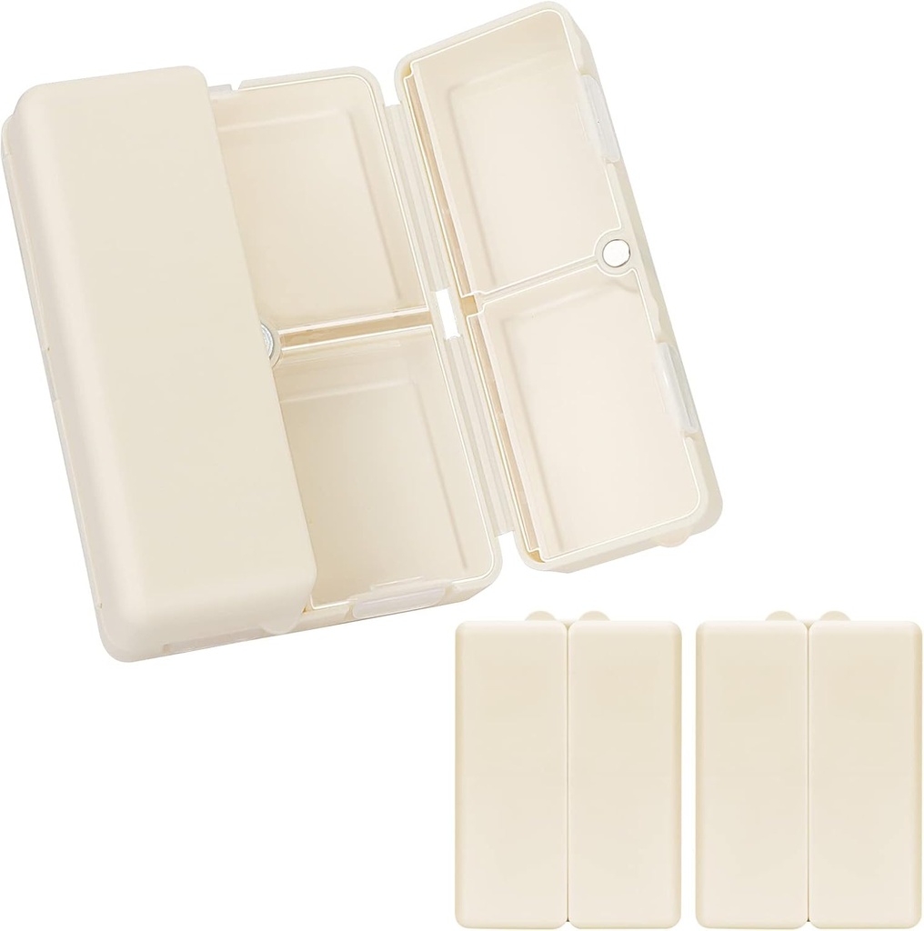 Organizador diário de comprimidos FYY, 2 PCS 7 Compartimentos portátil caso de pílula Organizador de pílulas de viagem, [Desenho Folding] Caixa de pílulas para bolso de bolsa para segurar vitaminas, óleo de fígado de bacalhau, suplementos e medicamentos branco