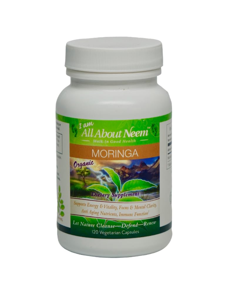Moringa Leaf Cápsulas Orgânico americano crescido 400 mg 120 Ct Energia & Metabolismo Booster Made in America