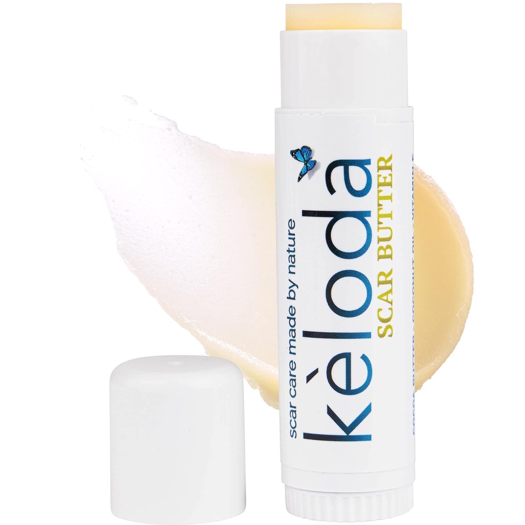 Keloid Scar Care Butter Stick, Cicatrizes & Keloids Tratamento Balm, Para Cicatrizes Cirúrgicas & Keloids de Piercings, Stretch Marks, Acne, Com Coco Anti-Scar, Manteiga de Karité, Óleos de coco, & Jojoba