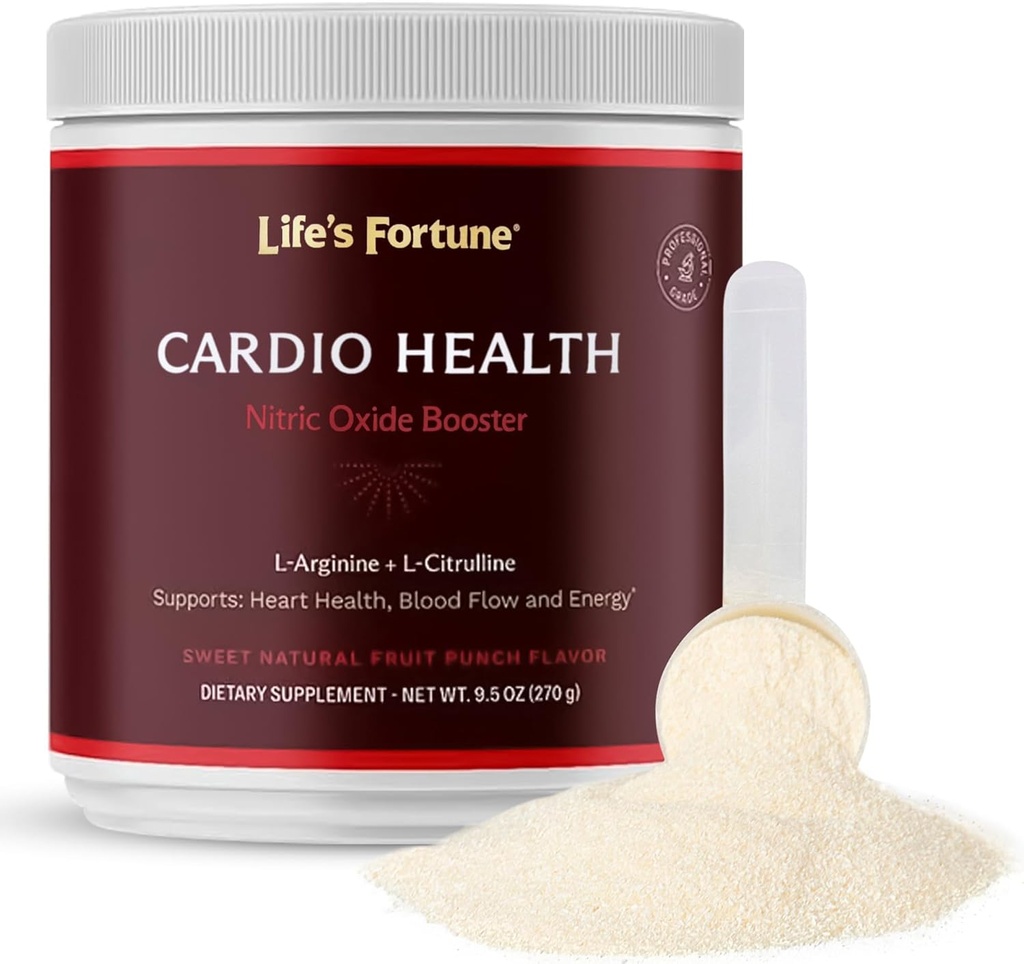 Life's Fortune 5000mg L- Arginina Supplement Powder & 1000mg L-Citrulina, alta potência Nitric Oxide Health Booster, Endurance, Desempenho de treino, Fruit Punch Flavor Natural (20 Servings)