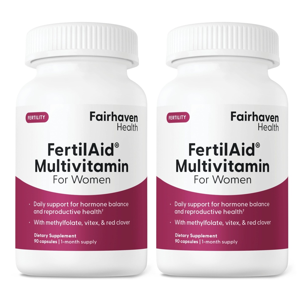 Fairhaven saúde FertilAid para as mulheres Suplementos de Vitamina pré-natal para as mulheres Concepção para ela com Vitex e folato de suporte regularidade do ciclo e ovulação * 180 Cápsulas