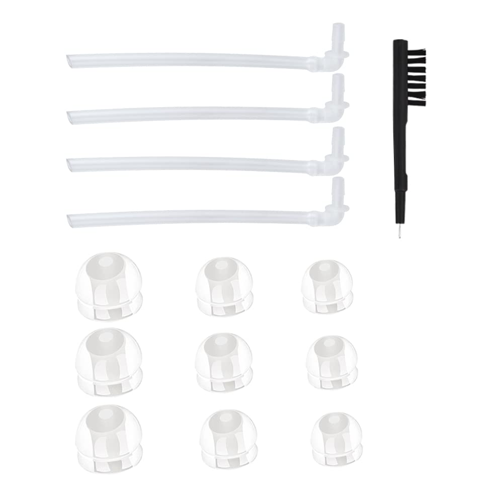 Conjunto universal de cúpulas de fones de ouvido BTE - inclui 9 plugues de ouvido de camada única, 4 tubos de ressonância e 1 escova de limpeza