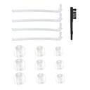 Conjunto universal de cúpulas de fones de ouvido BTE - inclui 9 plugues de ouvido de camada única, 4 tubos de ressonância e 1 escova de limpeza