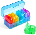 Zoksi Weekly Pill Organizer 2 vezes por dia, Blue 7 dias da manhã Pm Pill Box, Daily Am Pm Pill Organizer 7 dias, Caixa de pílulas de vitamina portátil, Caixa de pílulas semanais para óleos de peixe, Vitamina, Suplemento