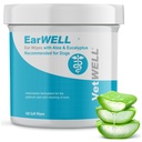 EarWELL by VetWELL Copos de Orelha de Cão - Limpas de Limpeza Ótica para Infecções e Controlando Odor de Orelha em Animais de estimação - 100 Contagem