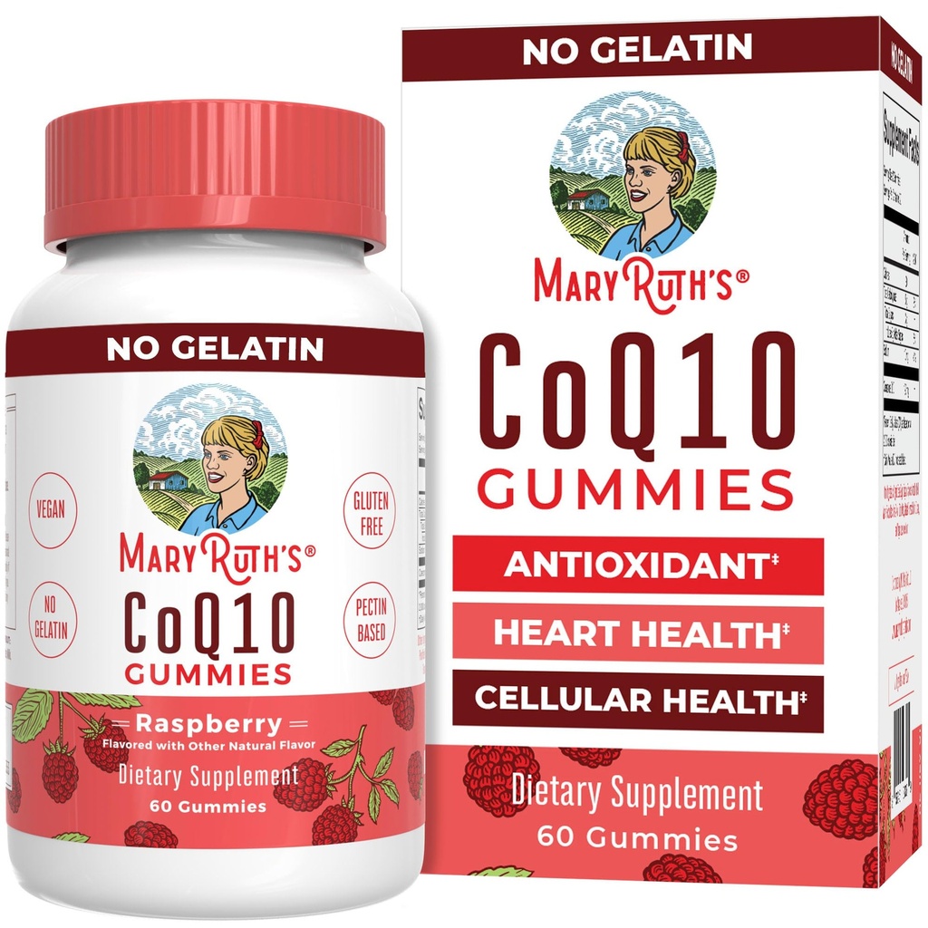 MaryRuth Orgânicos CoQ10 Gummies Coenzyme Q10 Suplementos Gummy para a saúde do coração e saúde celular