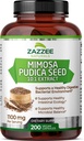 Zazzee Mimosa Pudica Semente 10:1 Extrato, 200 Cápsulas Vegan, 1100 mg, 3+ Mês de Fornecimento, Potente 10:1 Extrato, Não-GMO e All-Natural