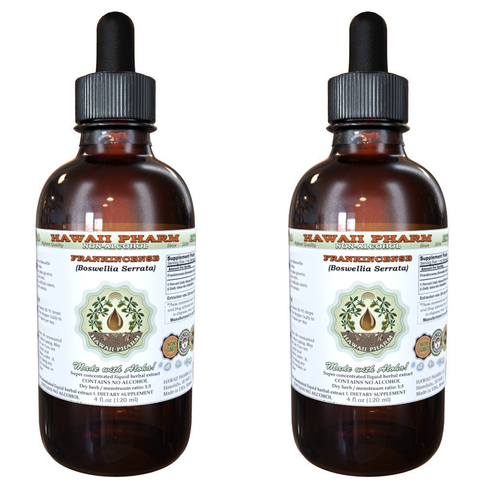 Extrato líquido sem álcool Frankincense (Boswellia Serrata) Resina seca Glicerita Hawaii Pharm Natural Herbal Supplement 2x4 oz