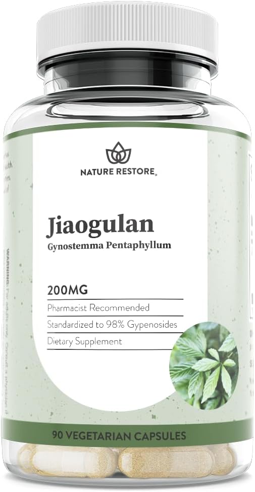 Jiaogulan Extract Supplement, Our Gynostemma Pentaphyllum é padronizado para 98 Gypenosides por cento, AMPK Natural Activator, Não OGM, Glúten livre, 90 cápsulas Gynostemma, Vegan
