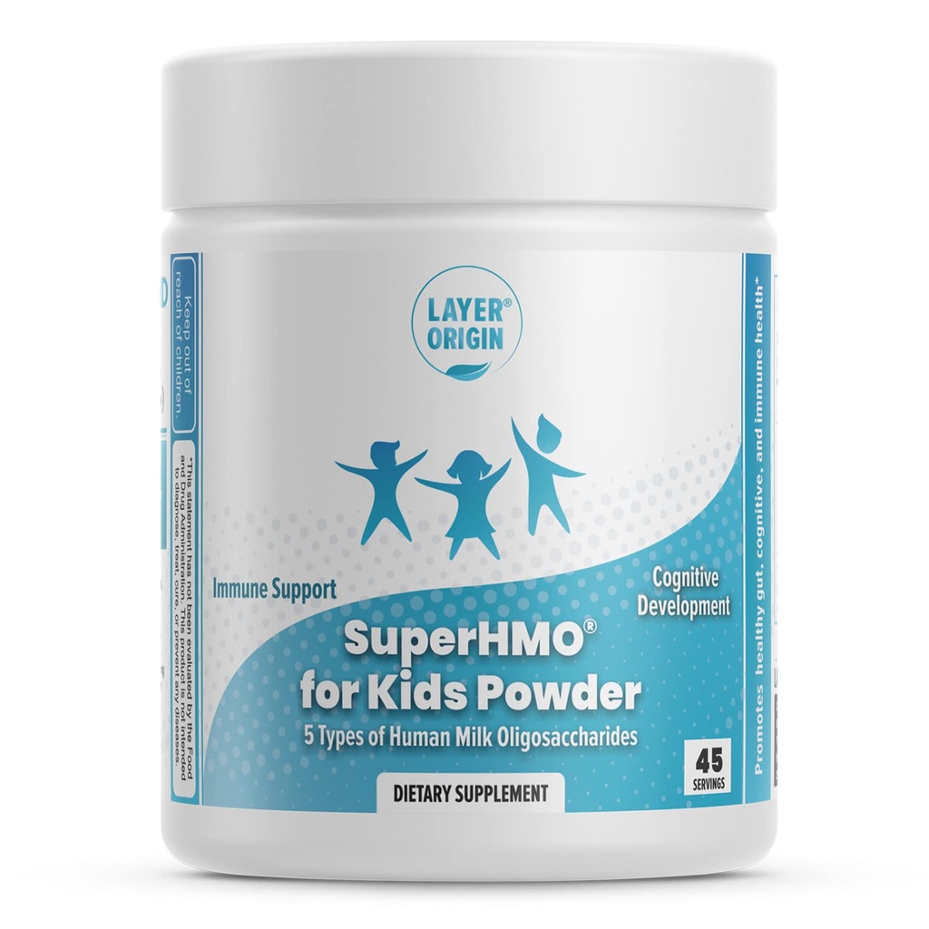 Mistura Prebiótica SuperHMO para Crianças - 5 HMOs para Gut, Digestion, e Saúde Cognitiva, Pó, 45 Servimentos