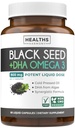 Cold-Pressed Black Seed Oil Cápsulas - Vegan não-GMO Nigella Sativa Black Seed Oil Suplemento com Omega 3 DHA para Full Body Wellness & Suporte Cérebro - Vegan Omega 3 & Thymoquinone-Rich (1 mês)