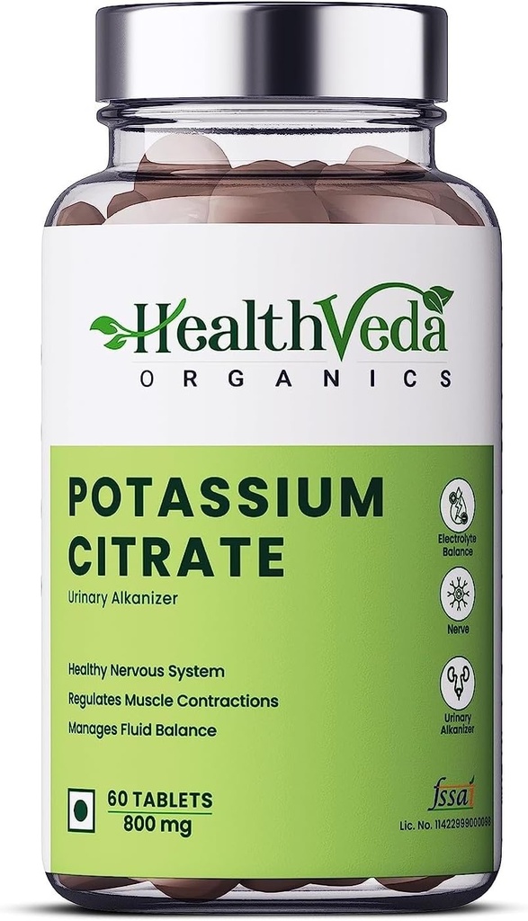 Citrato de potássio 800mg (60 comprimidos de Veg) 100% ervas com efeitos colaterais não conhecidos - por Exportmart