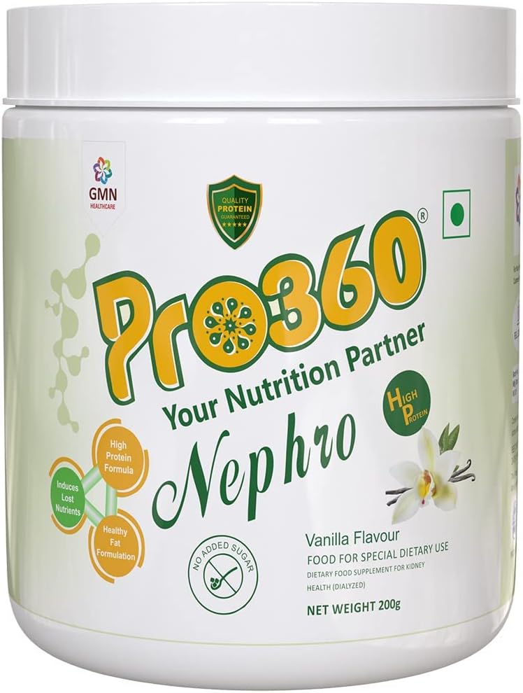 Nepeta Nephro Protein Dialysis Care Suplemento Nutricional Pó L-Carnitina para a Saúde Renal – Sem Açúcar Adicionado, Vanilla Sabor 200g